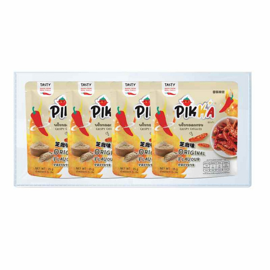 พิกก้า พริกทอดกรอบ รสออริจินัลงาขาว 25 กรัม (แพ็ก 4 ชิ้น)