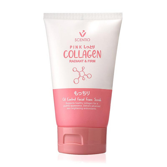 Scentio สครับล้างหน้า Pink Collagen Radiant & Firm Oil Control Facial Foam Scrub 100 มล.