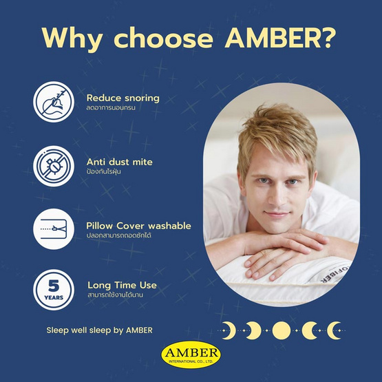 Amber หมอนเมมโมรี่โฟม รุ่นคอนทัวร์