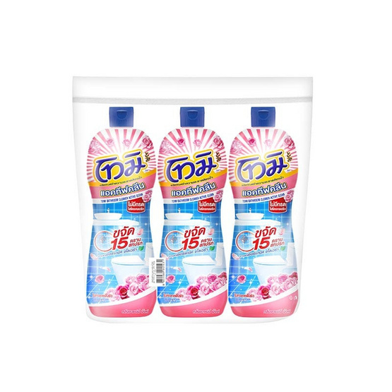 โทมิ น้ำยาล้างห้องน้ำ แอคทีฟคลีน กลิ่นชาย์นี่ พิ้งค์  สีชมพู 700 มล. (แพ็ก 3 ชิ้น )