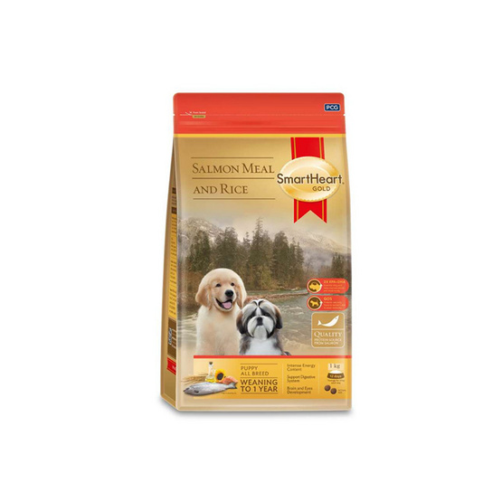 สมาร์ทฮาร์ท โกลด์ อาหารลูกสุนัข แซลมอนมีลแอนด์ไรซ์ 1กก.