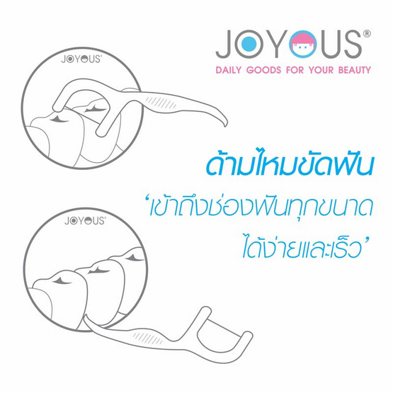 JOYOUS Set 19 (ด้ามไหมขัดฟัน 2 ห่อ + ไม้จิ้มฟันอนามัย 1 กล่อง คละสี)