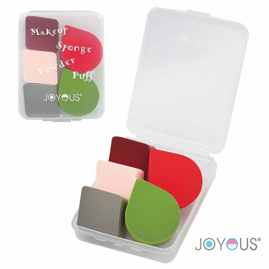 JOYOUS Set 18 (พัฟลงรองพื้น 1 กล่อง + แหนบติดขนตาปลอม 1 ชิ้น) (คละสี)