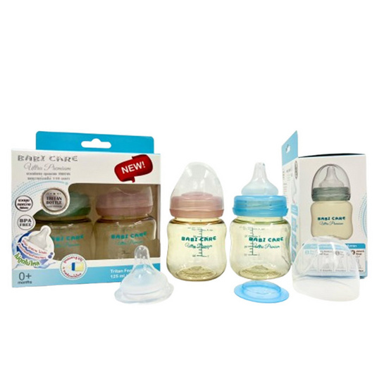 BABICARE ขวดนม 4 ออนซ์ คอกว้าง ไตรตัน แพ็ก 2 คละสี