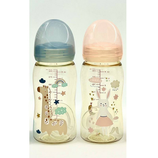 BABICARE ขวดนม 8 ออนซ์ ไตรตัน สีชา แพ็ก 2 คละสี/คละลาย BABICARE ขวดนม 8 ออนซ์ ไตรตัน สีชา แพ็ก 2 คละสี/คละลาย