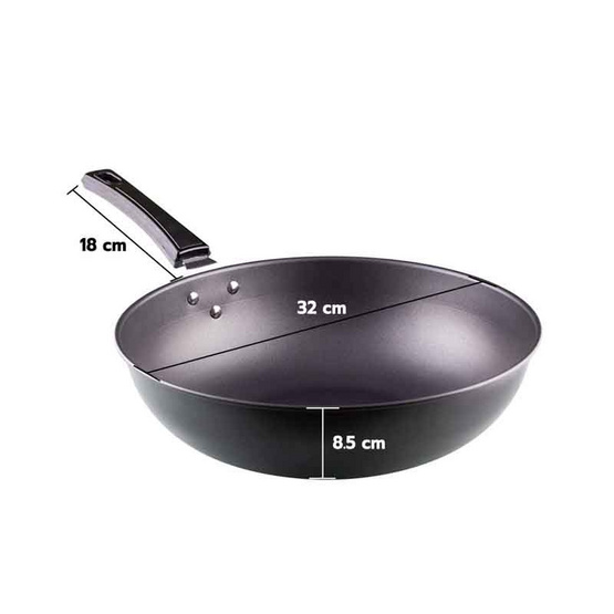 RRS กระทะเคลือบ Non-Stick ทรงลึก 30 ซม. สีดำ