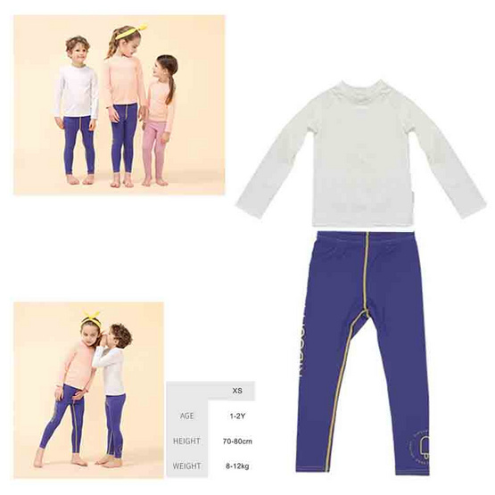 Kidsumplay ชุดว่ายน้ำกัน UV Size XS สำหรับเด็ก 1-1.5 ปี สี Ivory