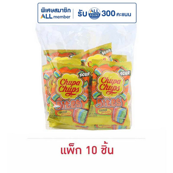 จูปาจุ๊ปส์ เยลลี่ซาวส์ไบท์ 24.2 กรัม (แพ็ก 10 ชิ้น)