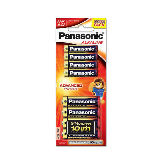 Panasonic ถ่านอัลคาไลน์ AA (แพ็ก 8 ชิ้น) + AAA (แพ็ก 4 ชิ้น)