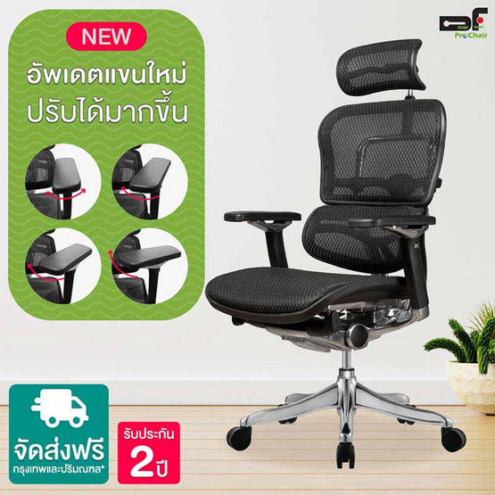 DF Prochair เก้าอี้เพื่อสุขภาพ รุ่น Ergo3 T168 สีดำ