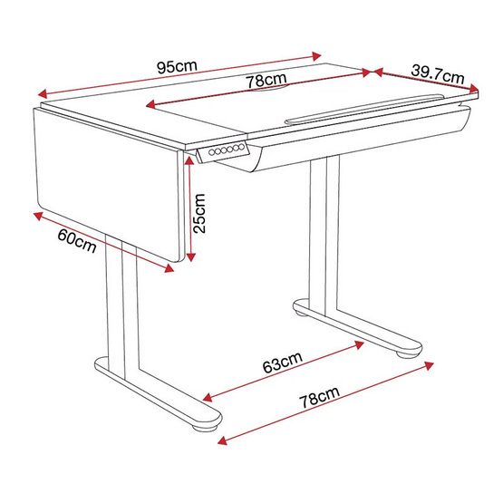 DF Prochair โต๊ะไฟฟ้าเพื่อสุขภาพ รุ่น ET120 เมลามีนลายไม้