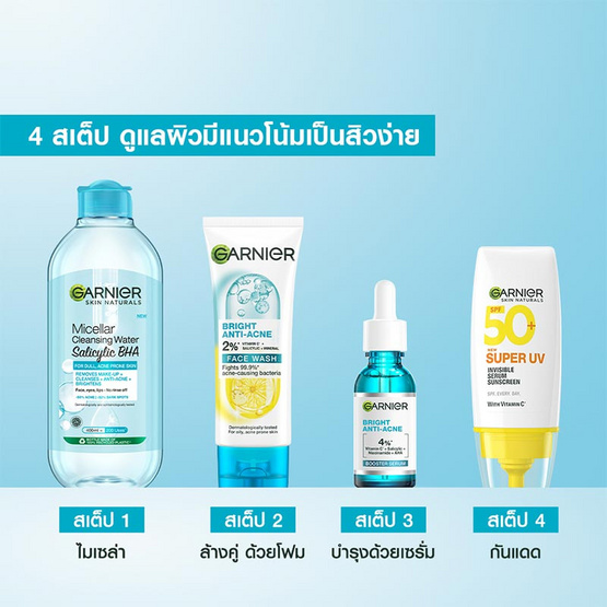 การ์นิเย่ ไบรท์ คอมพลีท แอนตี้-แอคเน่ เฟส วอช 100 มล.