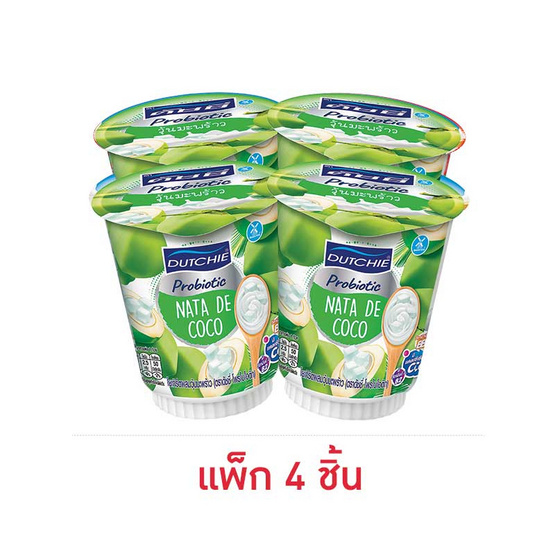 ดัชชี่ โยเกิร์ต โพรไบโอติก ผสมวุ้นมะพร้าว 125 กรัม (แพ็ก 4 ชิ้น)