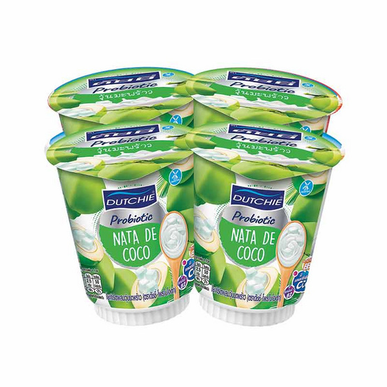 ดัชชี่ โยเกิร์ต โพรไบโอติก ผสมวุ้นมะพร้าว 125 กรัม (แพ็ก 4 ชิ้น)