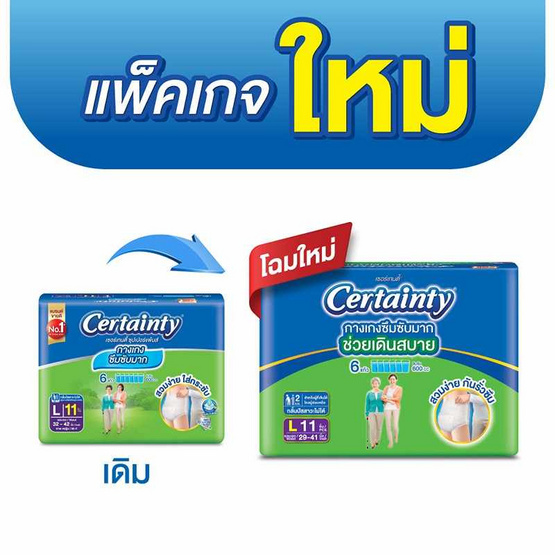 เซอร์เทนตี้ กางเกงผ้าอ้อมผู้ใหญ่ ซุปเปอร์แพ้นส์ (มีไซส์ M-XXL) เซอร์เทนตี้ กางเกงผ้าอ้อมผู้ใหญ่ ซุปเปอร์แพ้นส์ (มีไซส์ M-XXL)