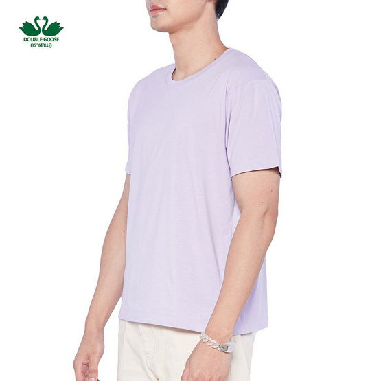 DOUBLE GOOSE เสื้อยืดคอกลม รุ่น Essential สีม่วง