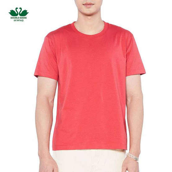 DOUBLE GOOSE เสื้อยืดคอกลม รุ่น Essential สีแดง