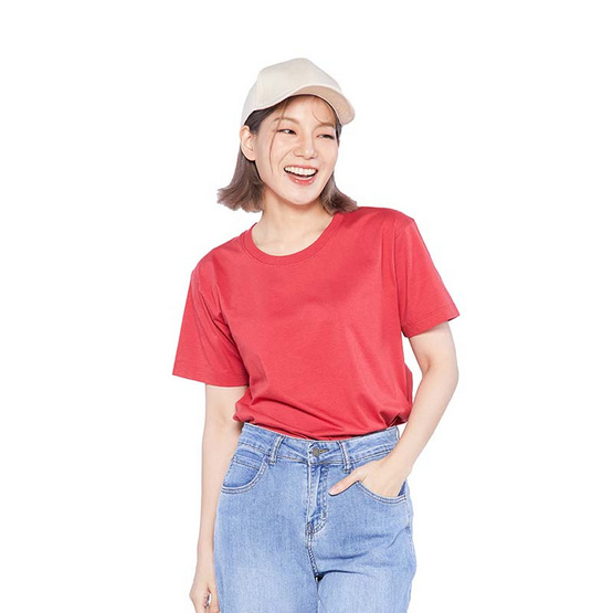 DOUBLE GOOSE เสื้อยืดคอกลม รุ่น Essential สีแดง DOUBLE GOOSE เสื้อยืดคอกลม รุ่น Essential สีแดง