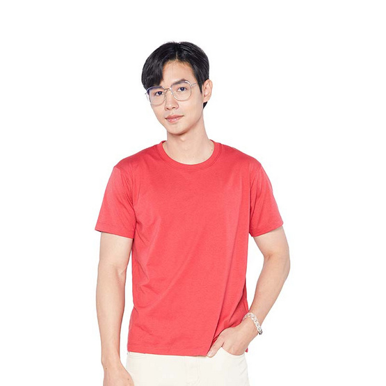 DOUBLE GOOSE เสื้อยืดคอกลม รุ่น Essential สีแดง DOUBLE GOOSE เสื้อยืดคอกลม รุ่น Essential สีแดง