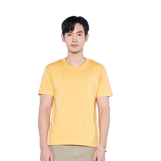 DOUBLE GOOSE เสื้อยืดคอกลม รุ่น Essential สีเหลือง