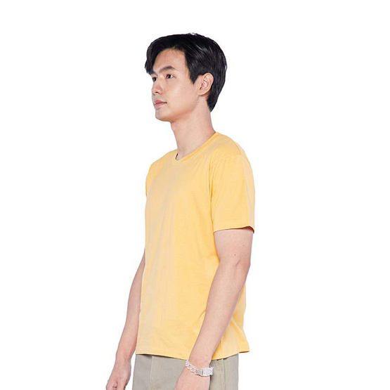 DOUBLE GOOSE เสื้อยืดคอกลม รุ่น Essential สีเหลือง