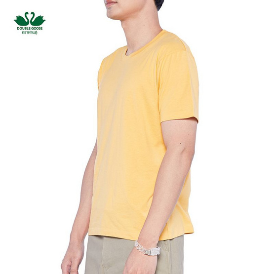 DOUBLE GOOSE เสื้อยืดคอกลม รุ่น Essential สีเหลือง