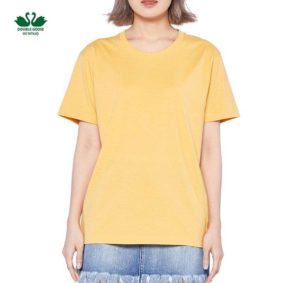 DOUBLE GOOSE เสื้อยืดคอกลม รุ่น Essential สีเหลือง