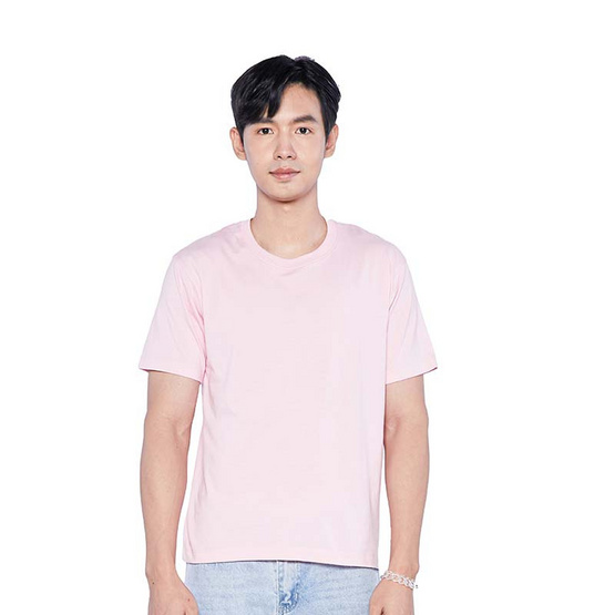 DOUBLE GOOSE เสื้อยืดคอกลม รุ่น Essential สีชมพู