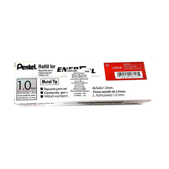 Pentel ไส้ปากกาหมึกเจล 1.0มม. สีแดง (บรรจุ 12 ชิ้น)