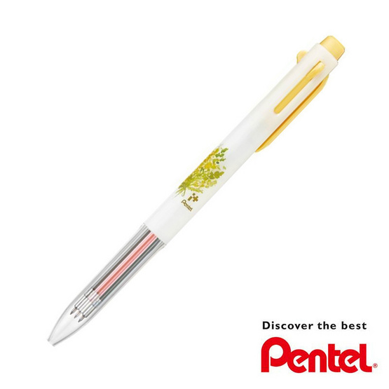 Pentel ปากกาพร้อมไส้ 3 ระบบ iPlus Botanical ด้ามสีเหลือง