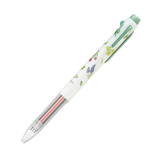 Pentel ปากกาพร้อมไส้ 3 ระบบ iPlus Botanical ลาย Pattern Flower เขียว