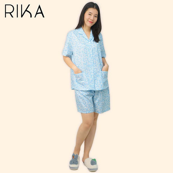 RIKA ชุดนอน ผ้าคอตตอน น่ารักๆ เสื้อ+ กางเกงขาสั้น FV3034