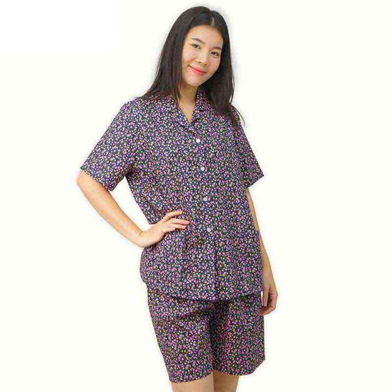 RIKA ชุดนอน ผ้าคอตตอน น่ารักๆ เสื้อ+ กางเกงขาสั้น FV3034