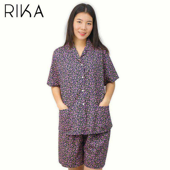 RIKA ชุดนอน ผ้าคอตตอน น่ารักๆ เสื้อ+ กางเกงขาสั้น FV3034