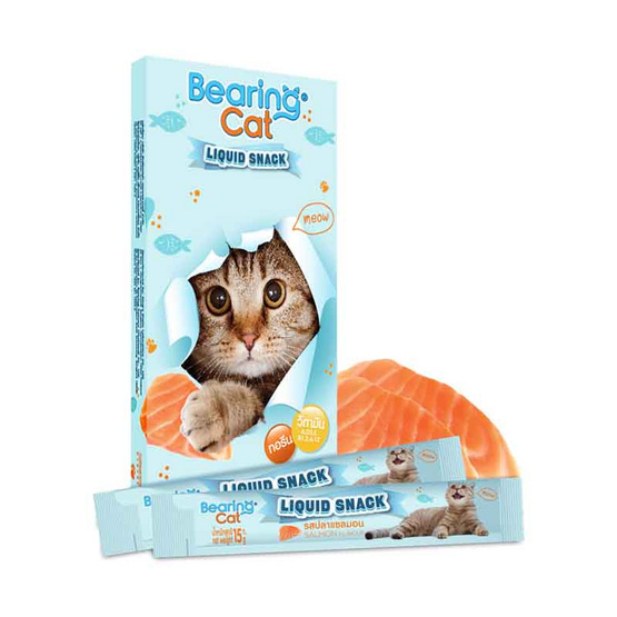 BEARING CAT ลิควิดสแนค รสปลาแซลมอน 15 กรัม (แพ็ก 8+3 ชิ้น)