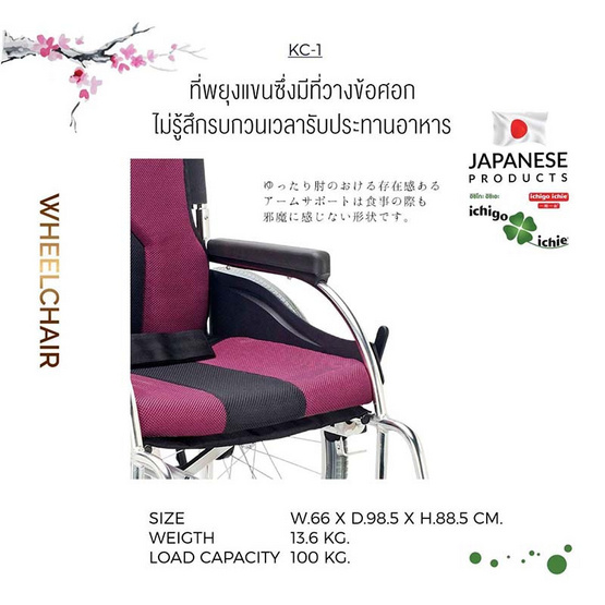 WheelChair รถเข็นผู้สูงอายุ รุ่น KC-1