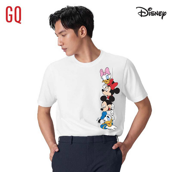 GQ EASY จีคิวอีซี่ เสื้อลายดิสนีย์ สีขาว