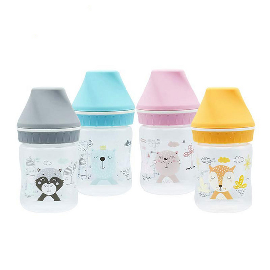 Nuebabe ขวดนมคอกว้าง Buddy Babe 4 ออนซ์ แพ็กคู่ คละสี/คละลาย