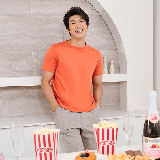 M2S Lifestyle เสื้อยืดคอกลมชาย ส้มแมนดาริน M2S Lifestyle เสื้อยืดคอกลมชาย ส้มแมนดาริน