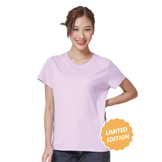 M2S Lifestyle เสื้อยืดคอกลมหญิง ม่วงโซดา M2S Lifestyle เสื้อยืดคอกลมหญิง ม่วงโซดา