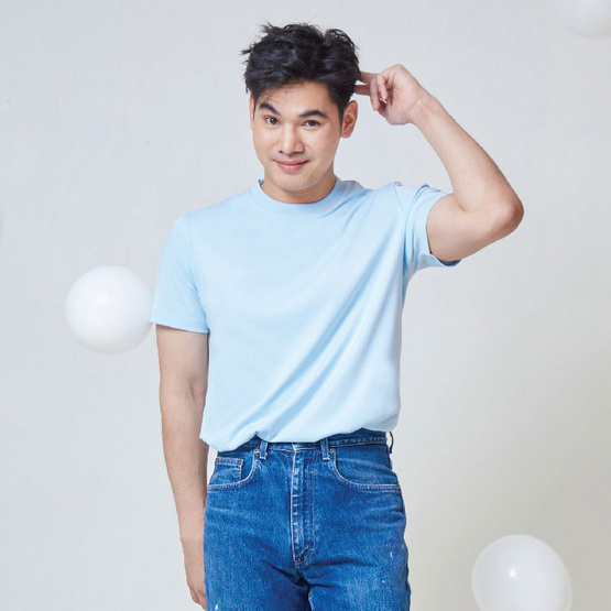 M2S Lifestyle เสื้อยืดคอกลมชาย ฟ้าแป้งเด็ก