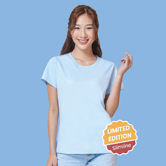 M2S Lifestyle เสื้อยืดคอกลมหญิง ฟ้าแป้งเด็ก