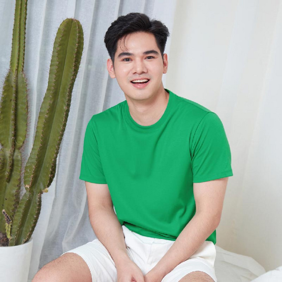 M2S Lifestyle เสื้อยืดคอกลมชาย เขียวใบโคลเวอร์