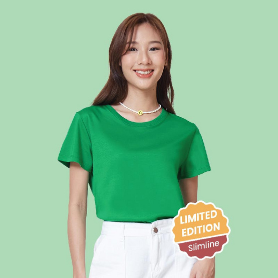 M2S Lifestyle เสื้อยืดคอกลมหญิง เขียวใบโคลเวอร์