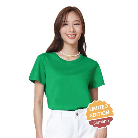 M2S Lifestyle เสื้อยืดคอกลมหญิง เขียวใบโคลเวอร์