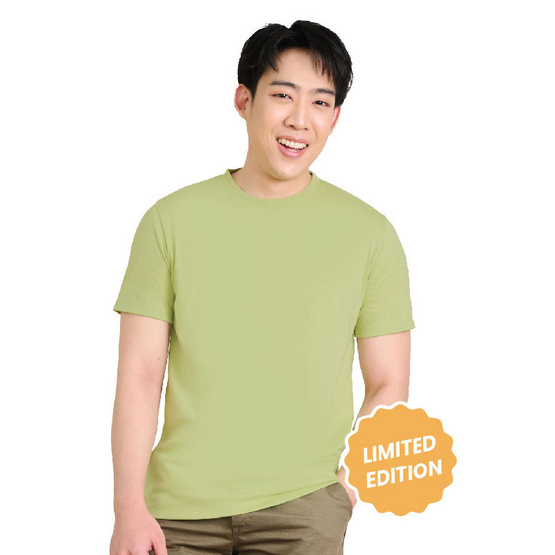 M2S Lifestyle เสื้อยืดคอกลมชาย เขียวมัทฉะลาเต้