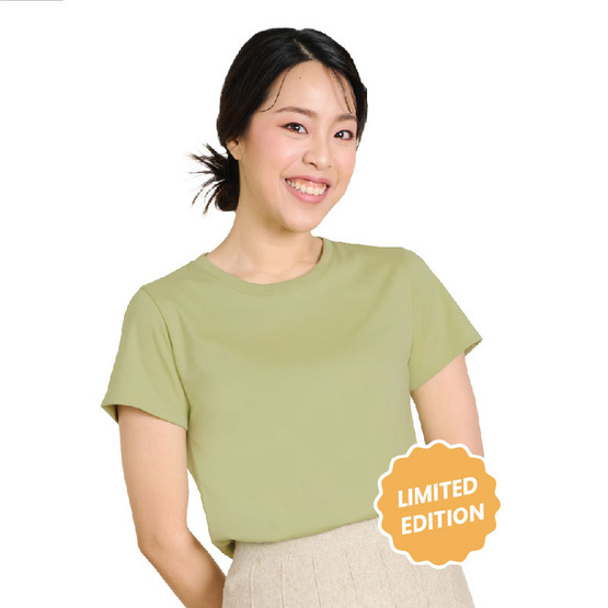 M2S Lifestyle เสื้อยืดคอกลมหญิง เขียวมัทฉะลาเต้