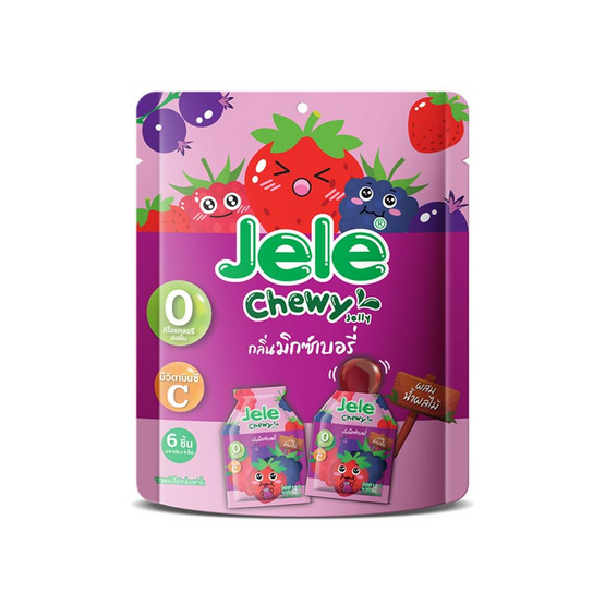 เจเล่ ชิววี่ เยลลี่ ผสมบุกกลิ่นมิกซ์เบอรี่ 108 กรัม (แพ็ก 6 ชิ้น)