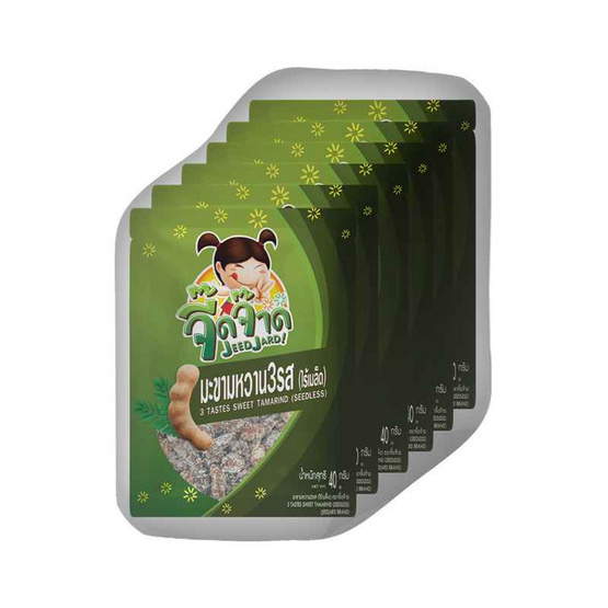 จี๊ดจ๊าด มะขามหวาน 3 รส ไร้เมล็ด 40 กรัม (แพ็ก 6 ชิ้น)