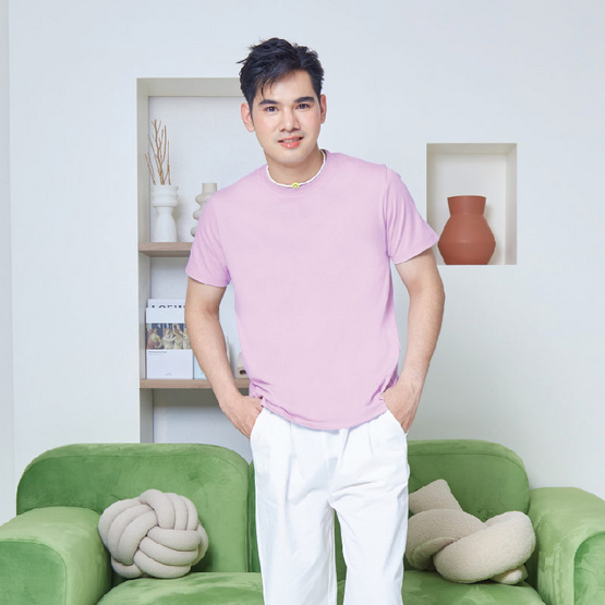 M2S Lifestyle เสื้อยืดคอกลมชาย ม่วงโซดา M2S Lifestyle เสื้อยืดคอกลมชาย ม่วงโซดา